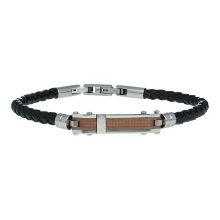 Pulsera acero trenzada negra Reina joyeros