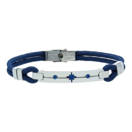 Pulsera acero azul chapa estrella