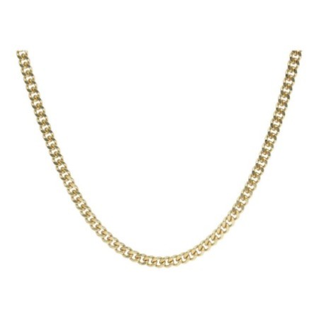 Cadena barbada 60 CM chapada en oro (1 micra) Reina joyeros