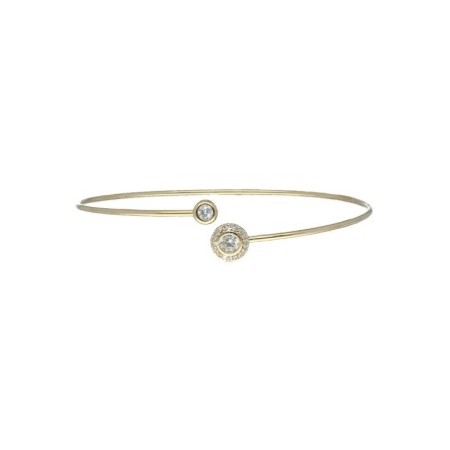 Pulsera aro círculo circonitas chapada en oro (1 micra)