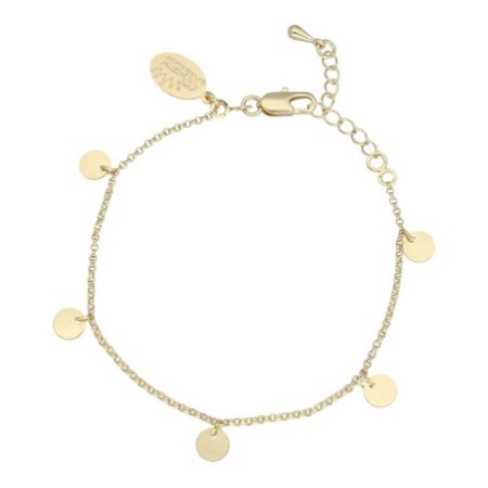 Pulsera discos chapada en oro (1 micra)