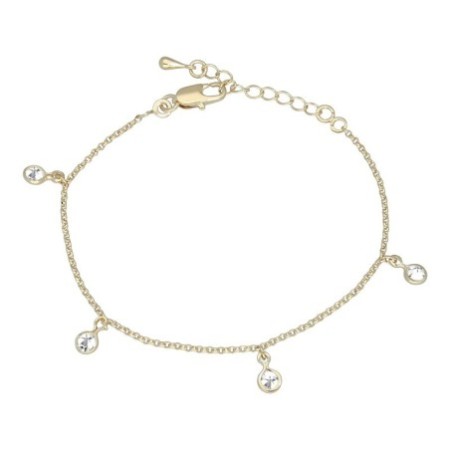 Pulsera cinco circonitas chapada en oro (1 micra) Reina joyeros