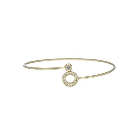 Pulsera aro circonitas chapada en oro (1 micra)