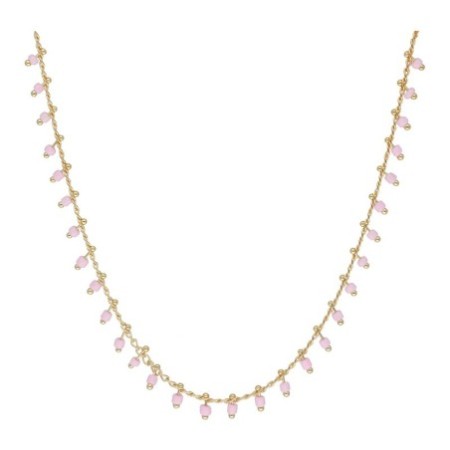 Gargantilla roca pink chapada en oro (1 micra)