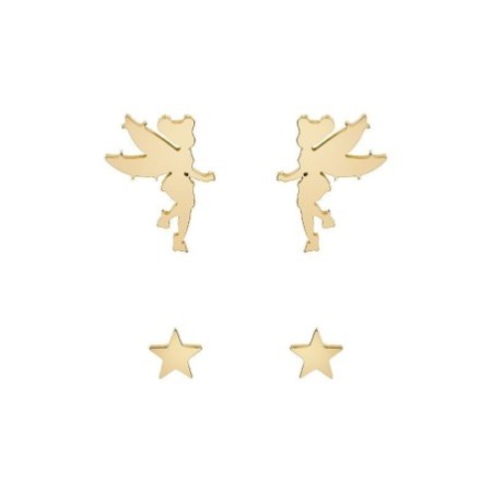 Pendientes Disney S600148YL-B.CJ Campanilla Estrella Acero Dorado