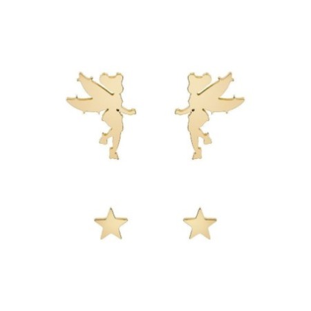 Pendientes Disney S600148YL-B.CJ Campanilla Estrella Acero Dorado