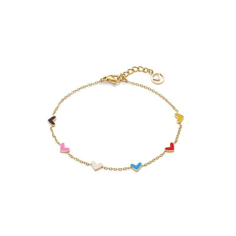 Pulsera Viceroy 14001P01012 Corazones Acero Dorado Mujer