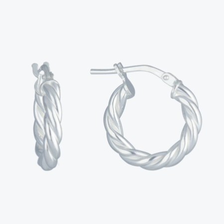 Argollas rizadas 16x3 MM plata de ley