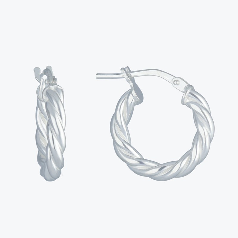 Argollas rizadas 16x3 MM plata de ley