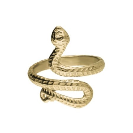 Anillo snake abierto plata chapada oro