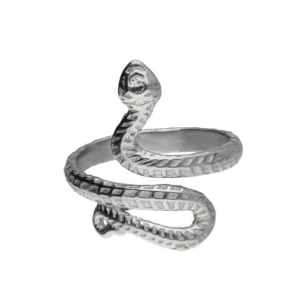 Anillo snake abierto plata rodiada