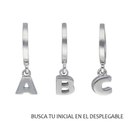 Argollas unidad letter plata rodiada