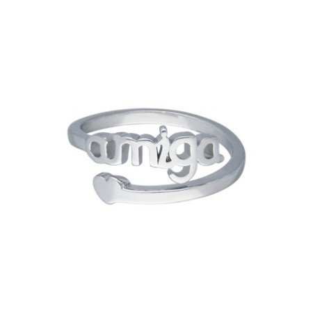 Anillo amiga plata rodiada