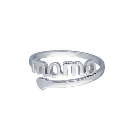 Anillo mamá plata rodiada