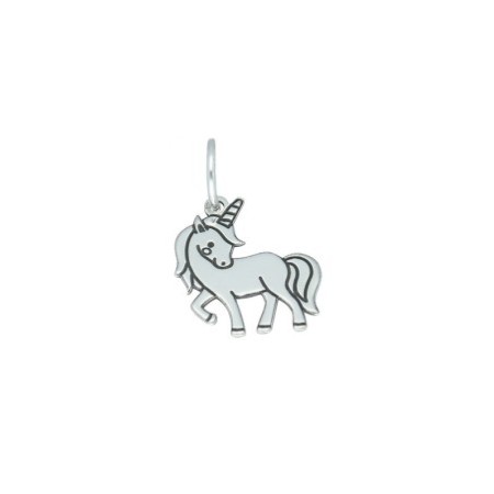 Colgante unicornio tallado plata de ley Reina joyeros