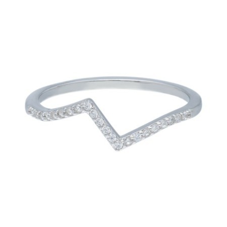 Anillo pico circonitas plata rodiada