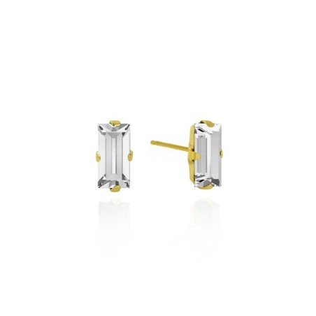 Pendientes macedonia crystal plata plata chapada oro Victoria Cruz