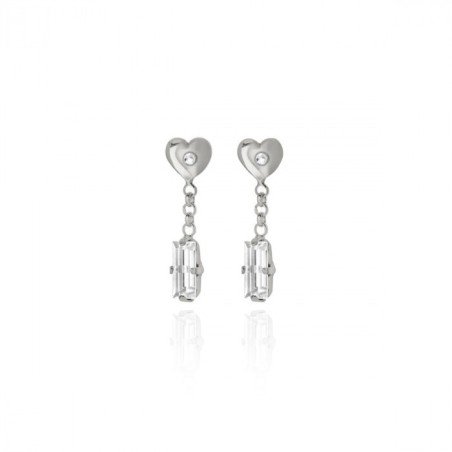 Pendientes presión San Valentín crystal plata rodiada Victoria Cruz