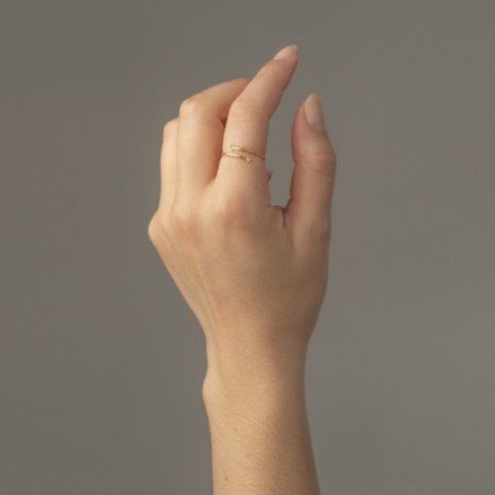 Anillo Iris Crystal plata chapada oro Victoria Cruz