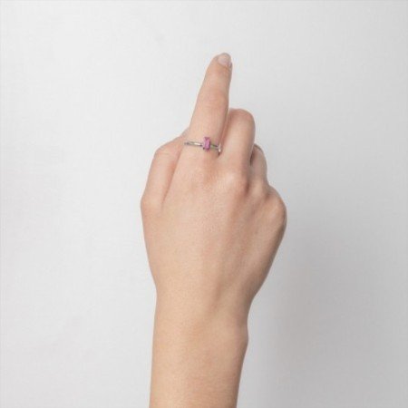 Anillo Light Rose plata rodiada Victoria Cruz