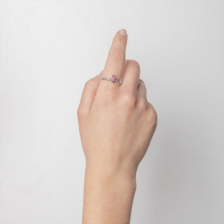 Anillo Light Rose plata rodiada Victoria Cruz