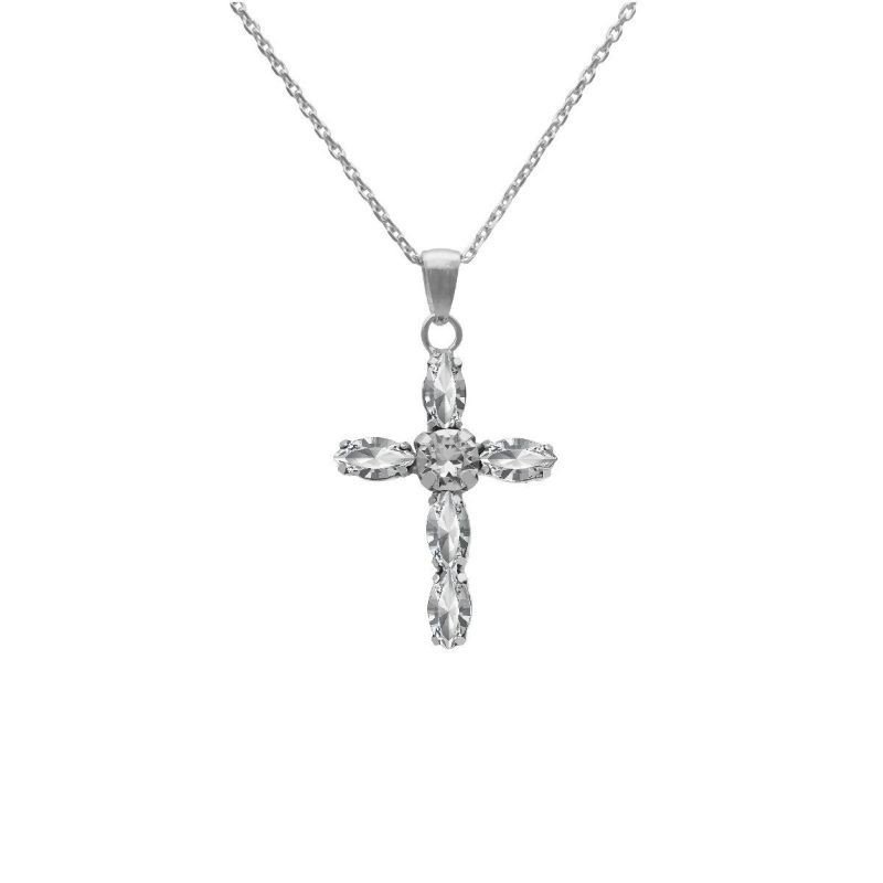 Collar cruz plata rodiada Victoria Cruz