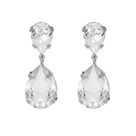 Pendientes presión lágrimas plata rodiada Victoria Cruz