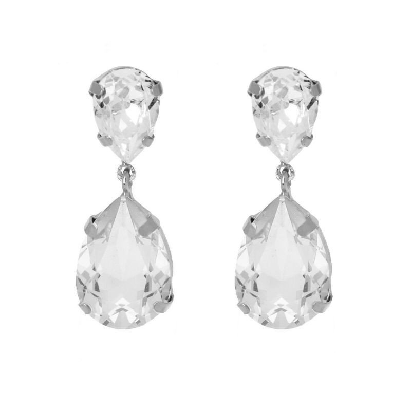 Pendientes presión lágrimas plata rodiada Victoria Cruz Pendientes presión lágrimas plata rodiada Victoria Cruz