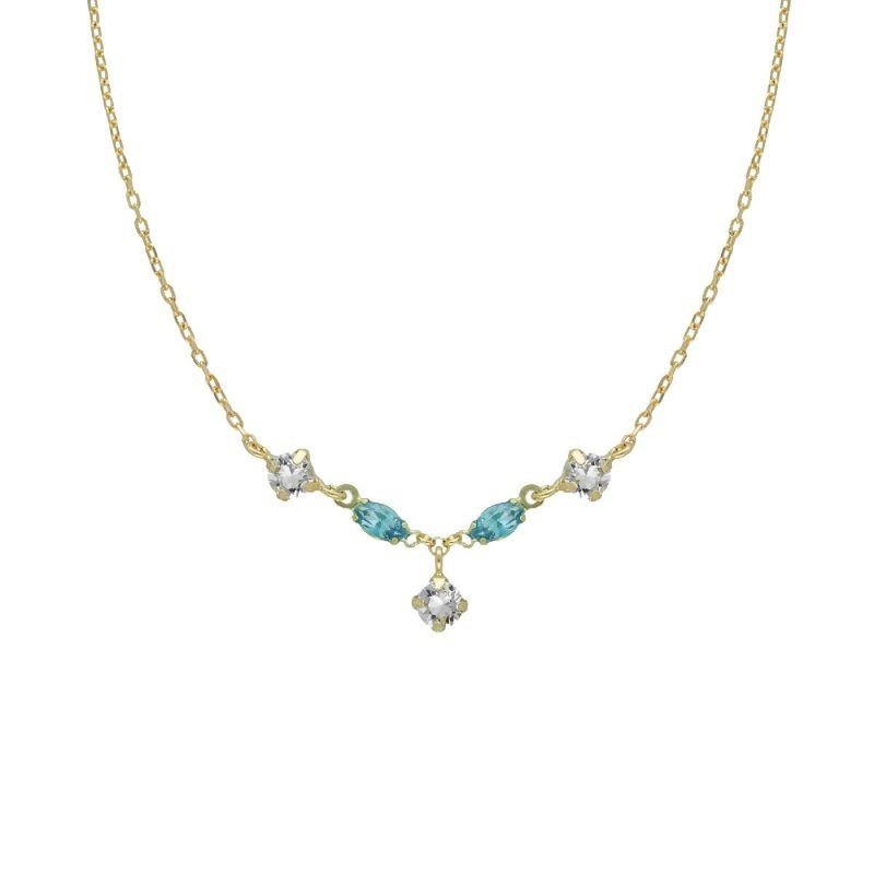 Collar corbatero plata chapada oro Victoria Cruz