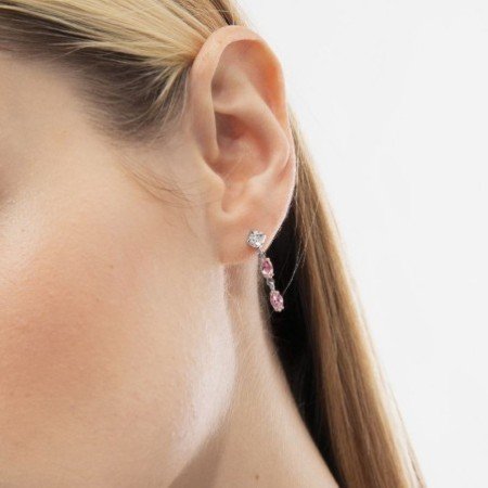 Pendientes presión marquesas plata rodiada Victoria Cruz