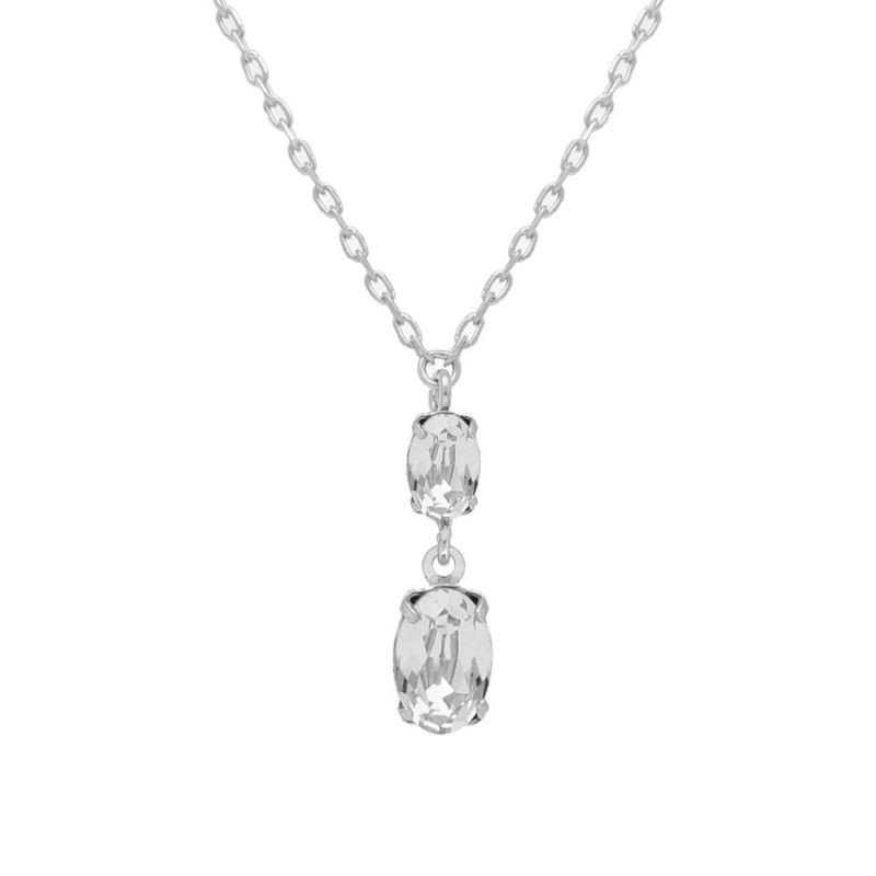 Collar oval plata rodiada Victoria Cruz