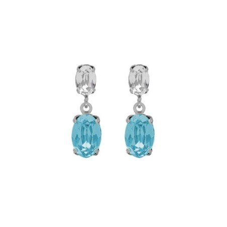 Pendientes presión aquamarine plata rodiada Victoria Cruz