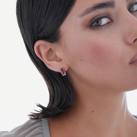 Pendientes rectángulo plata chapada oro Victoria Cruz