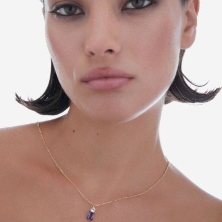 Collar Tanzanite plata chapada oro Victoria Cruz