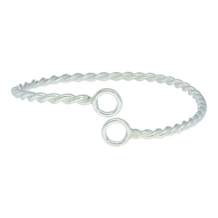 Pulsera tomiza dos círculos 60 mm círculos plata de ley