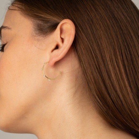 Argollas crystal Iris plata chapada Victoria Cruz