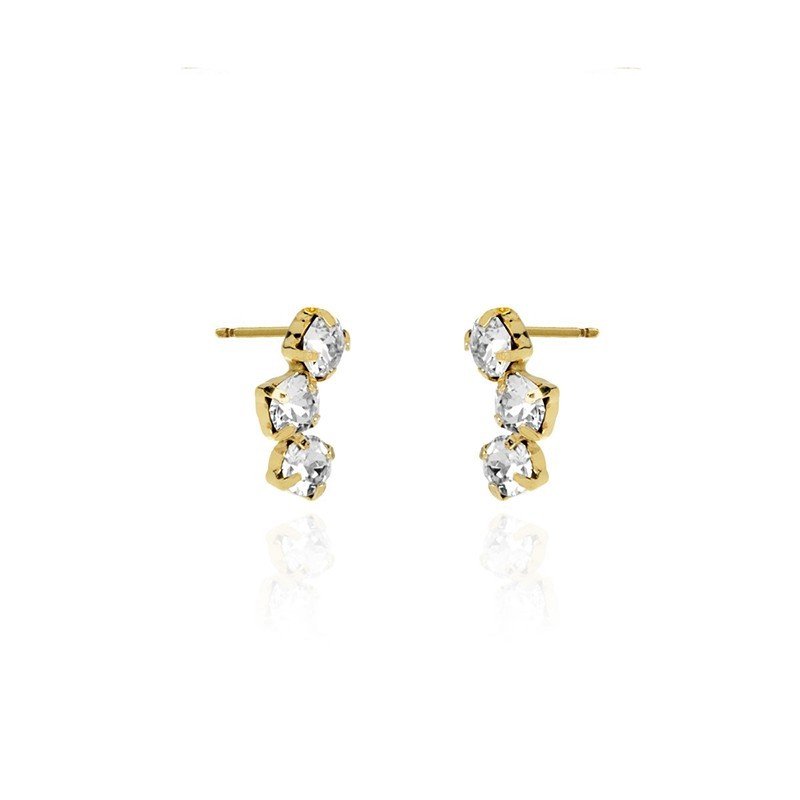 Pendientes caterina crystal plata chapada oro Victoria Cruz