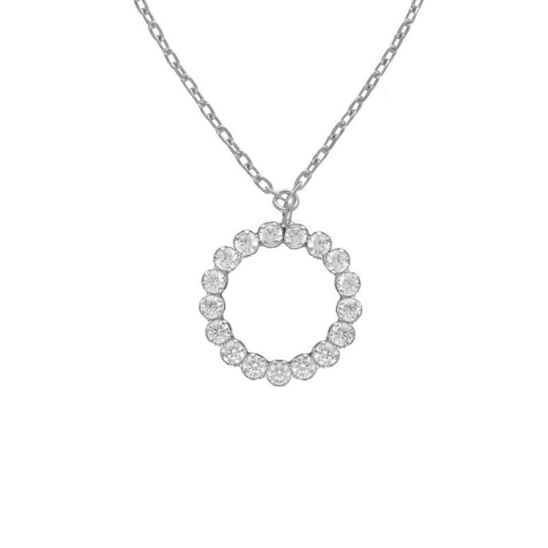 Collar círculo plata rodiada Victoria Cruz