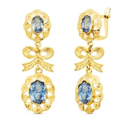 Pendientes cubanas lazo oro 18k Oro 18 K