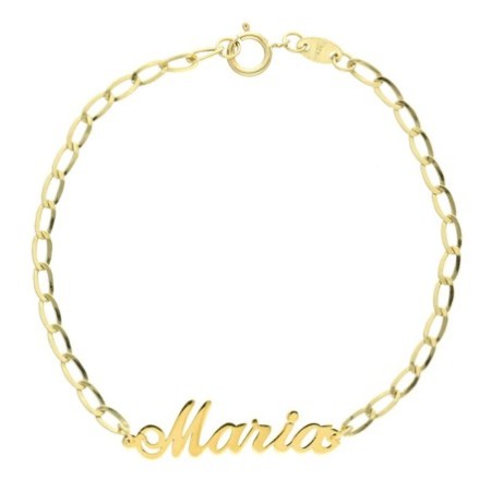 Pulsera nombre maría cadena bilbao oro 18 K