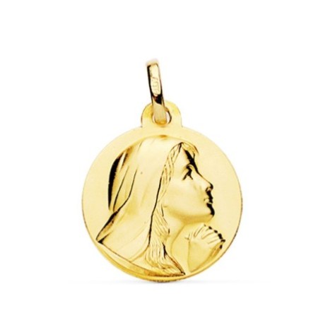 Medalla Virgen María 18 MM oro 18 K
