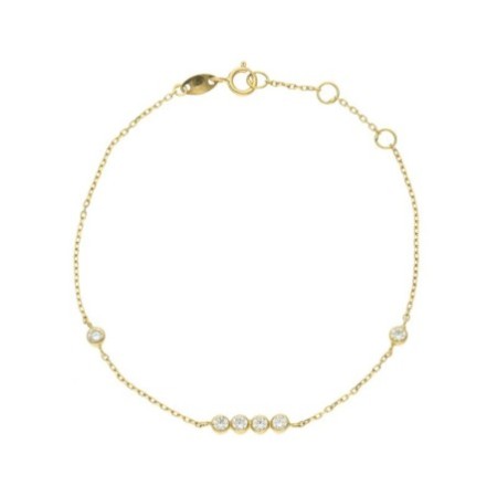 Pulsera seis circonitas Oro 18 K