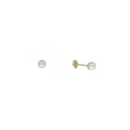 Pendientes rosca perla 5 MM Oro 18 K