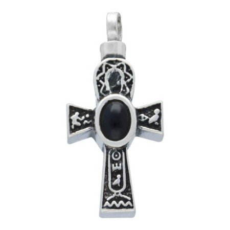 Colgante cruz guardaceniza plata de ley