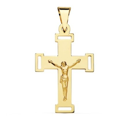Colgante cruz con cristo 34x22 MM oro 18 K