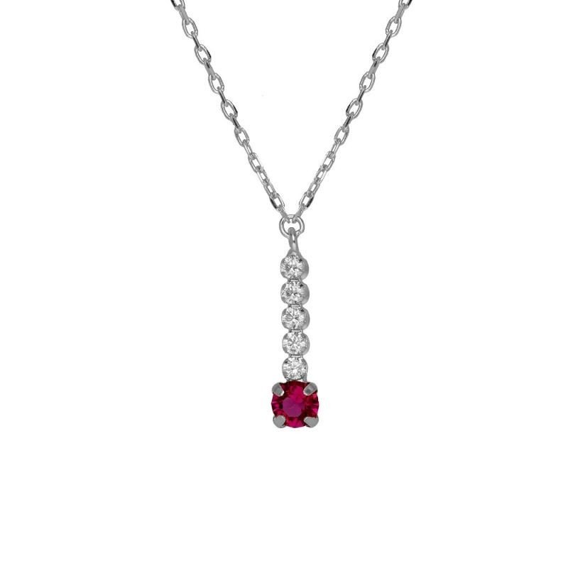 Collar hilera circonitas plata rodiada Victoria Cruz
