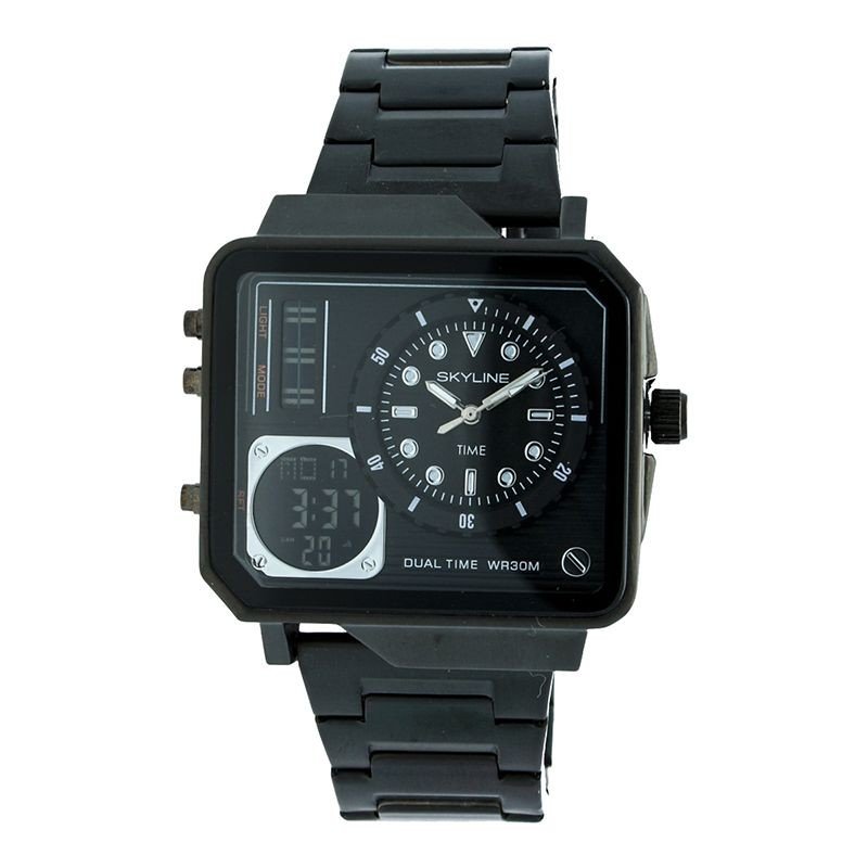 Reloj Skyline Analógico/digital Negro Cuadrado Hombre Reloj Skyline Analógico/digital Negro Cuadrado Hombre