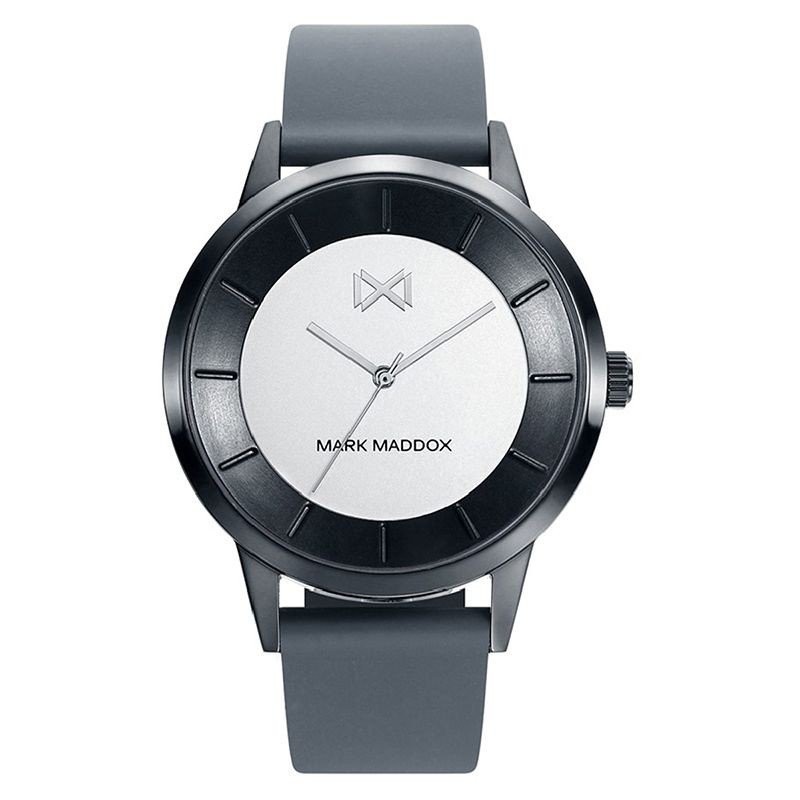 Reloj MARK MADDOX Northern Hombre - Brazalete Silicona Negra y Esfera Plateada - Índices Color Plata | 5 ATM | HC7128-07 Reloj MARK MADDOX Northern Hombre - Brazalete Silicona Negra y Esfera Plateada - Índices Color Plata | 5 ATM | HC7128-07