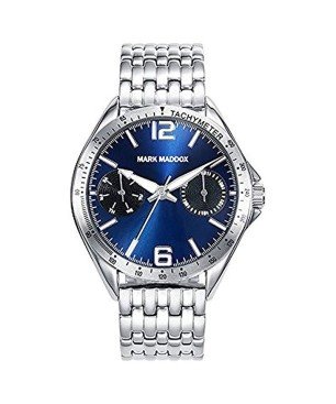 Reloj Mark Maddox HM7010-35 analógico hombre acero plateado azul