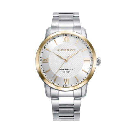 Reloj Viceroy 41145-83 acero con esfera blanca de números romanos y bisel dorado